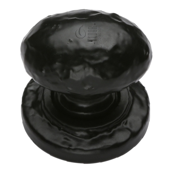 TC534 32 • 32 x 32mm • Antique Black Iron • Heritage Brass Oval Antique Cabinet Knob